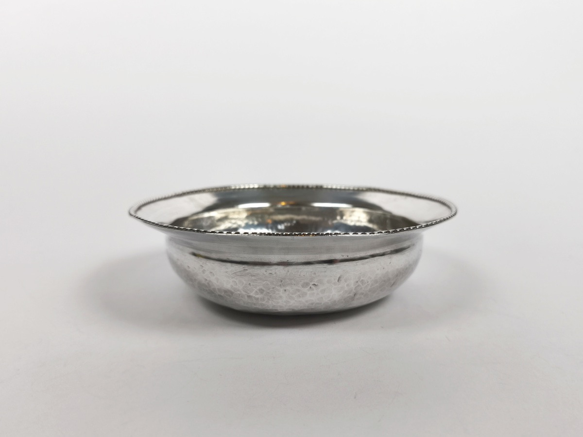 Grande coupe creuse en argent massif émaillé cloisonné. Bol à caviar ? Travail russe ? Email.-photo-3