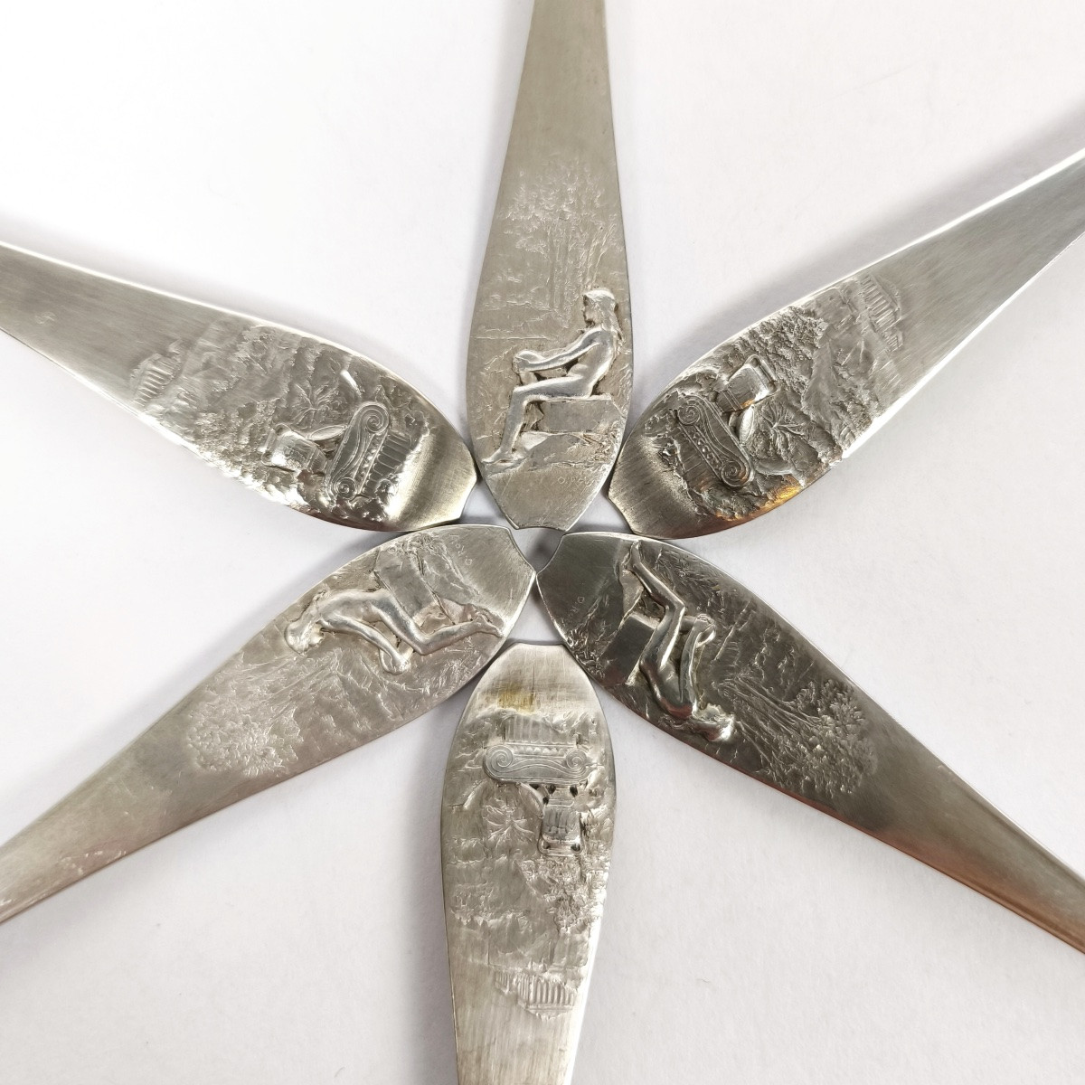 Christofle X Oscar Roty: Six Solid Silver And Vermeil Spoons, Universal Exhibition 1900-photo-3