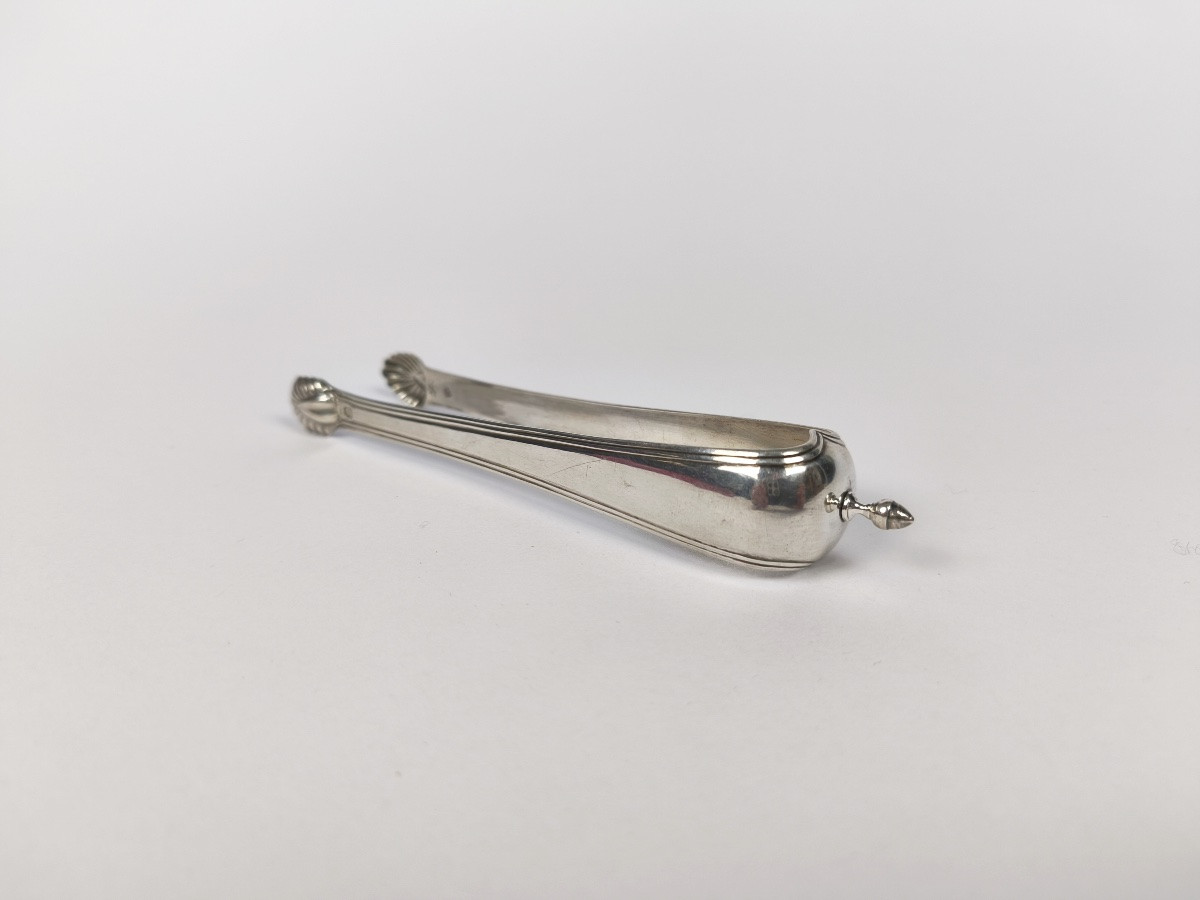 Sugar Tongs, Olives Or Ice Cubes In Solid Silver, Louis XVIII Restoration Period. Old Man-photo-2