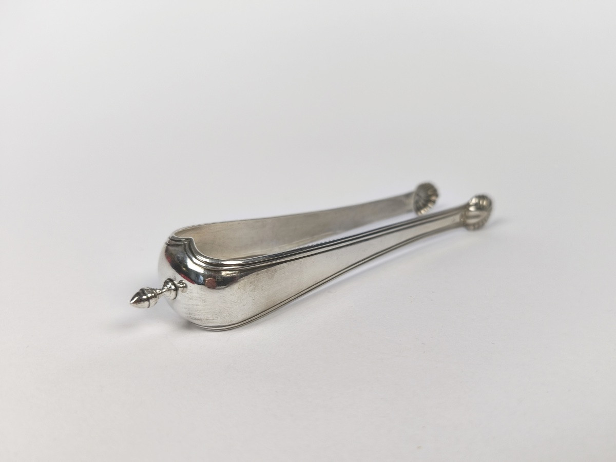 Sugar Tongs, Olives Or Ice Cubes In Solid Silver, Louis XVIII Restoration Period. Old Man-photo-4