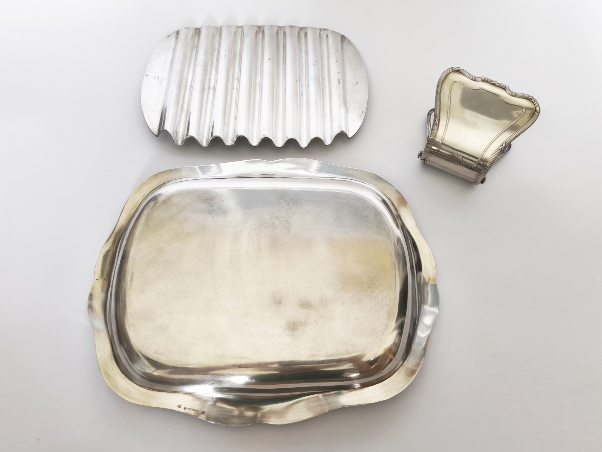 Puiforcat & Cailar Bayard: Silver-plated Asparagus Serving Dish And Tongs, St. Louis XVI Style-photo-2