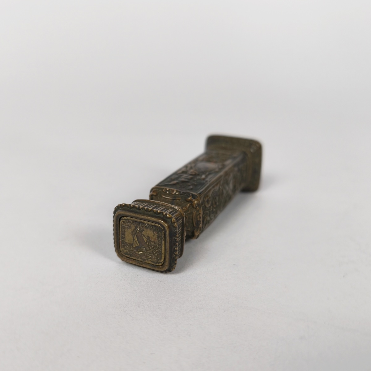 19th-century Brass Seal With Interchangeable Die. -photo-4