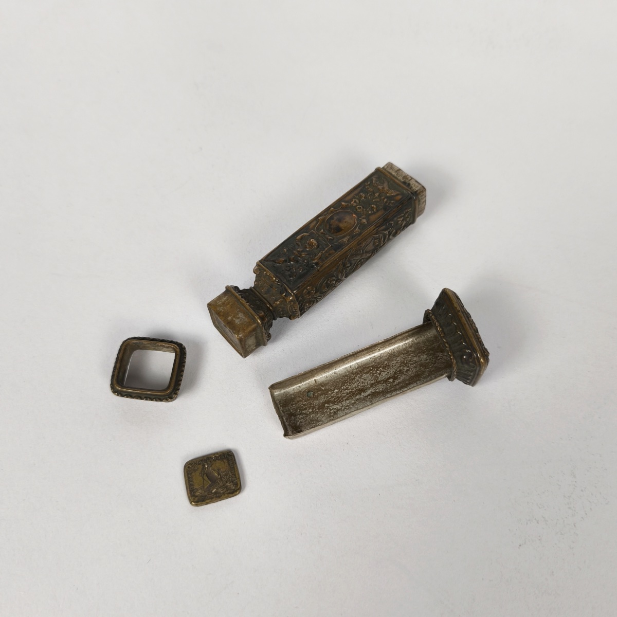 19th-century Brass Seal With Interchangeable Die. -photo-1