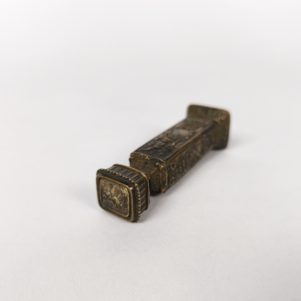 19th-century Brass Seal With Interchangeable Die. -photo-4