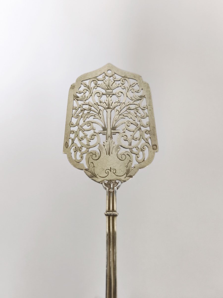 Puiforcat: Exquisite Solid Silver And Vermeil Dessert Set, “ferrure” Model. 19th Century-photo-2