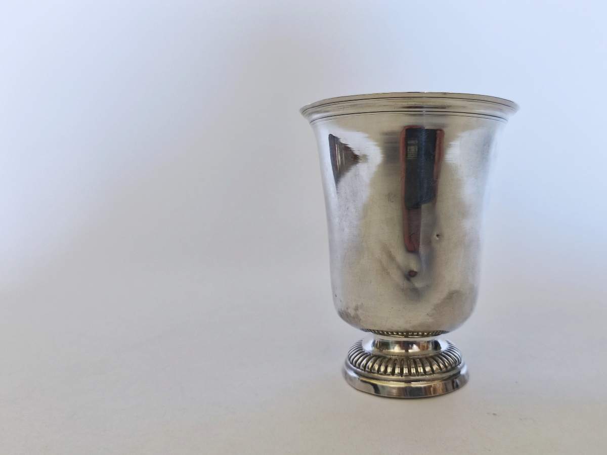 Subscriber's Item: 18th-century Solid Silver Tulip-shaped Goblet. French Province. 