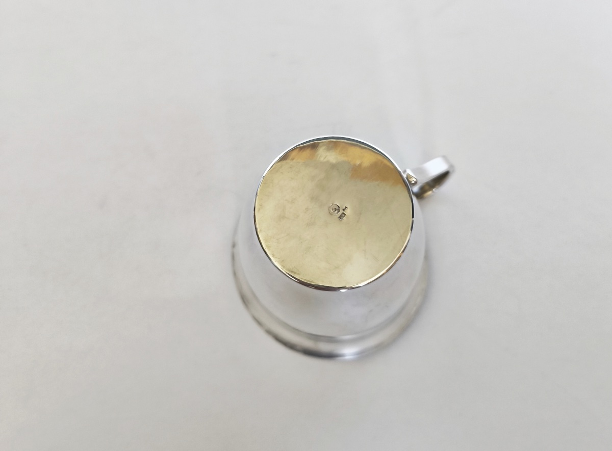 Timbale d’enfant / de baptême / de naissance en argent massif à décor d’ourson. Argent sterling-photo-3