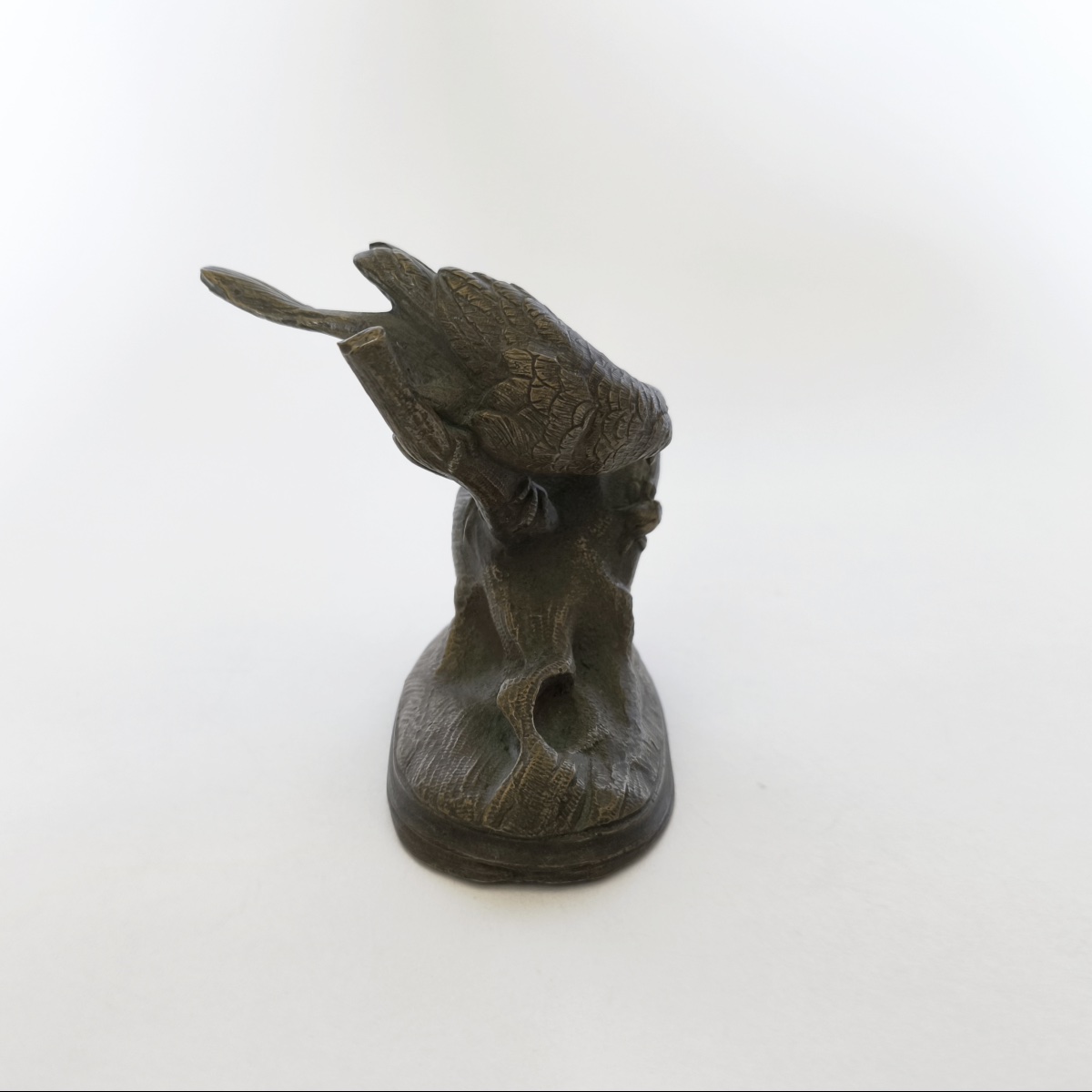 A 19th-century Bronze Pyroge With A Design Of A Bird On A Branch. -photo-1