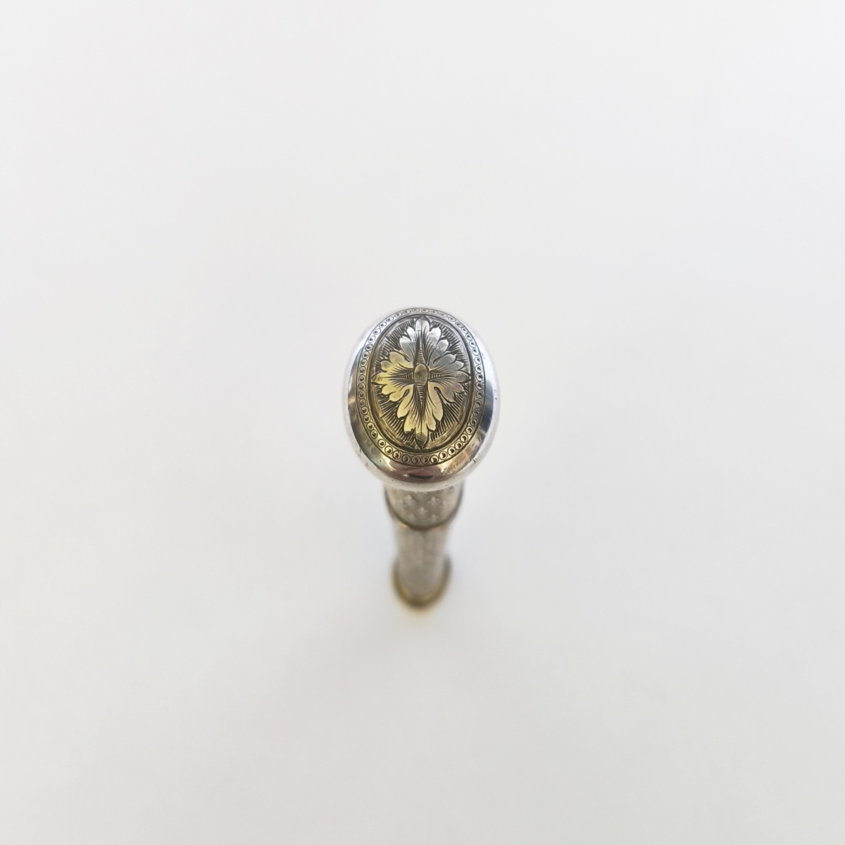 Large Wax Case / Message In Solid Silver & Vermeil, Seal. Fleur-de-lis Design. Roy Seal-photo-4