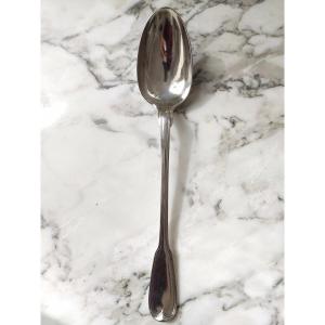 Large Pot Spoon, Ragout In Sterling Silver From The Eighteenth Century. Filet Model Louis XV.