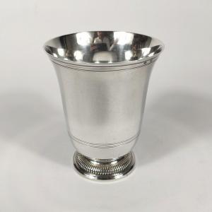 Puiforcat: Very Large And Heavy Timbale, On Pedestal, In Eighteenth Style Silver. 340g!!