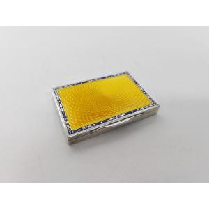  Franz Schneider : boite étui en argent massif guilloché et émaillé. Autriche, début XXe siècle