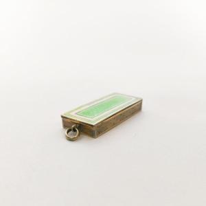 Essential Case / Sewing Box Made Of Solid Silver With Guilloché Engraving And Enamel, And Vermeil. Enamel