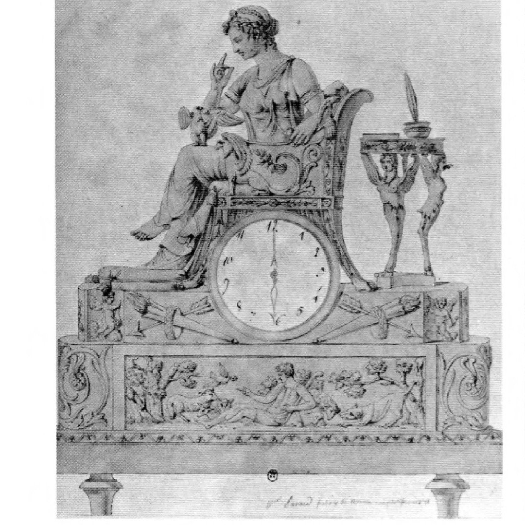 François - Louis Savart (1780-1828) - Fabuleuse Pendule Empire “ La Lettre D’amour ”-photo-8