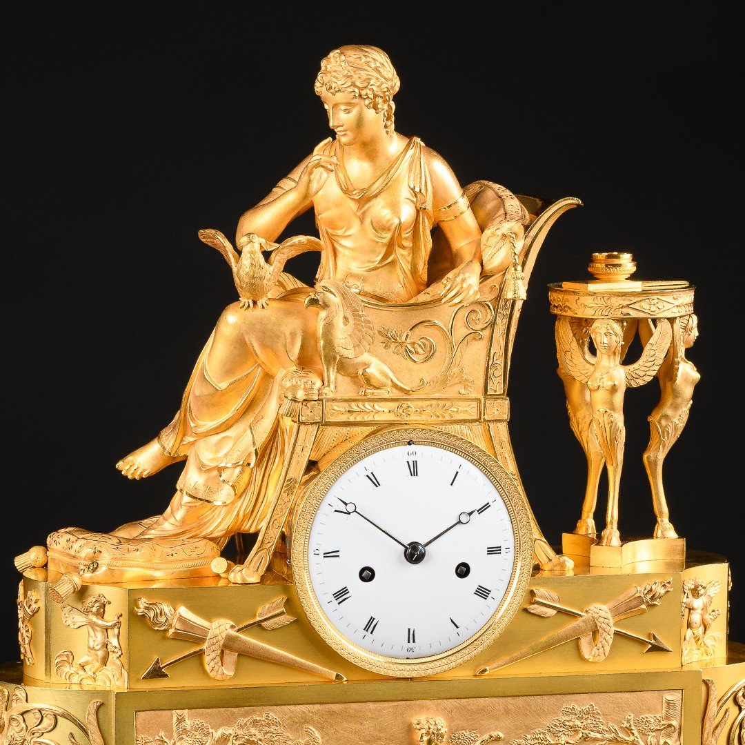 François - Louis Savart (1780-1828) - Fabuleuse Pendule Empire “ La Lettre D’amour ”-photo-1