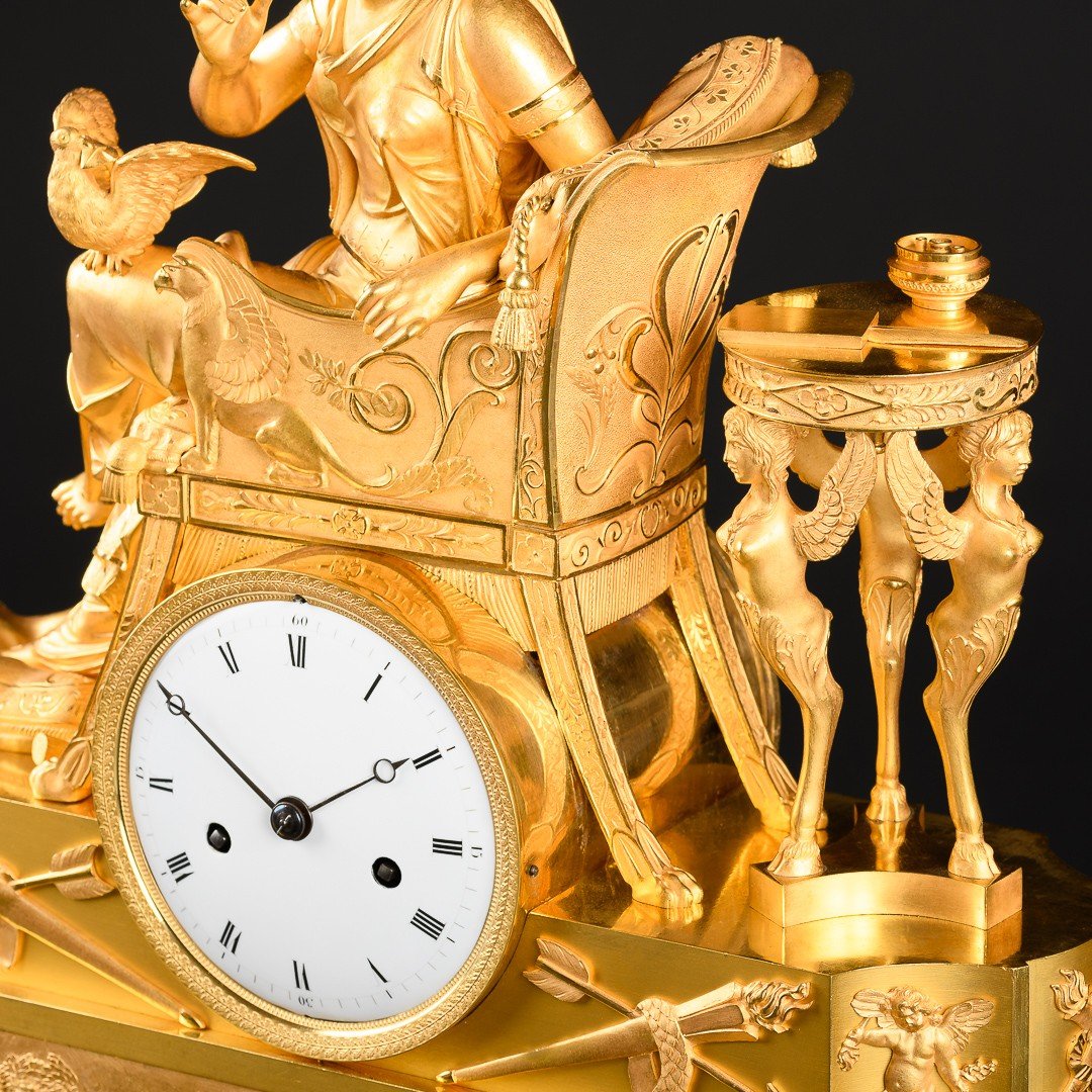 François - Louis Savart (1780-1828) - Fabuleuse Pendule Empire “ La Lettre D’amour ”-photo-2