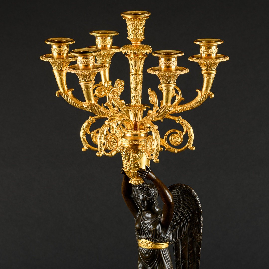 Pierre - Philippe Thomire - Important Large Pair Of Empire Period Candelabra - H 86 Cm-photo-4