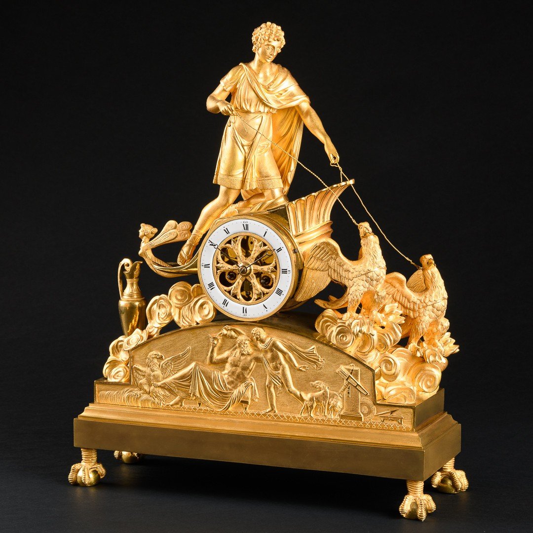 Pierre - Philippe Thomire - Exquise Pendule Empire à Char “ Ganymède ” -photo-2