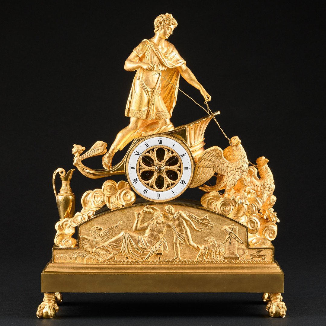  Pierre - Philippe Thomire - Exquise Pendule Empire à Char “ Ganymède ” 