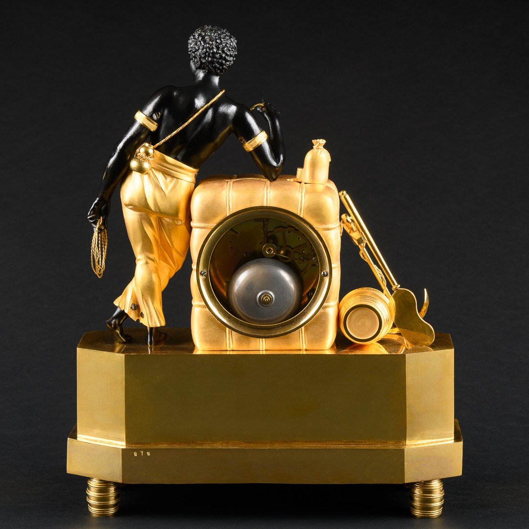 Extraordinary Empire Mantel Clock “le Matelot” After Design By Pierre Mathieu Augustin Michel -photo-5