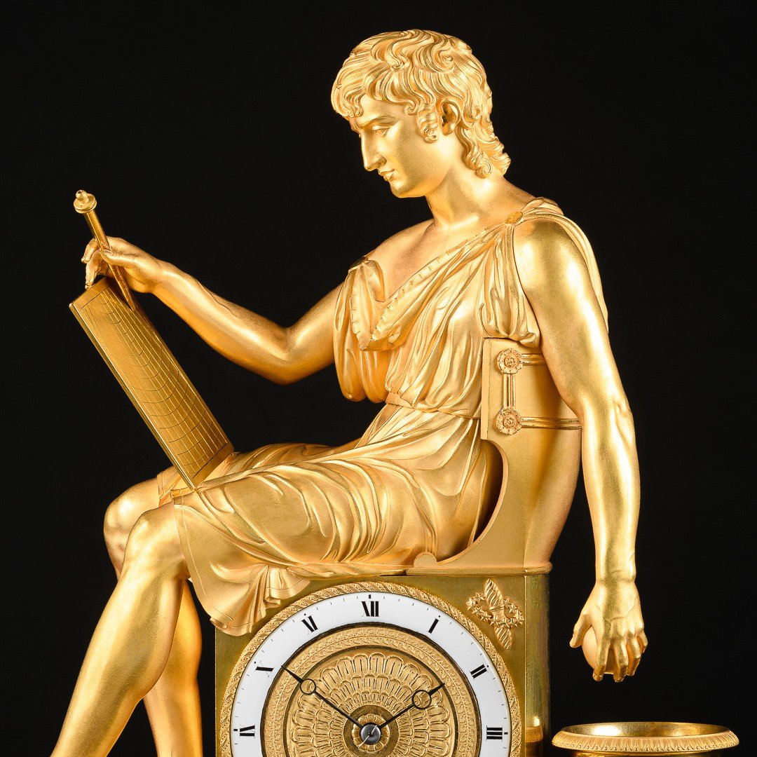 Imposing Historical Empire Mantel Clock “ Alexander The Great ”-photo-3