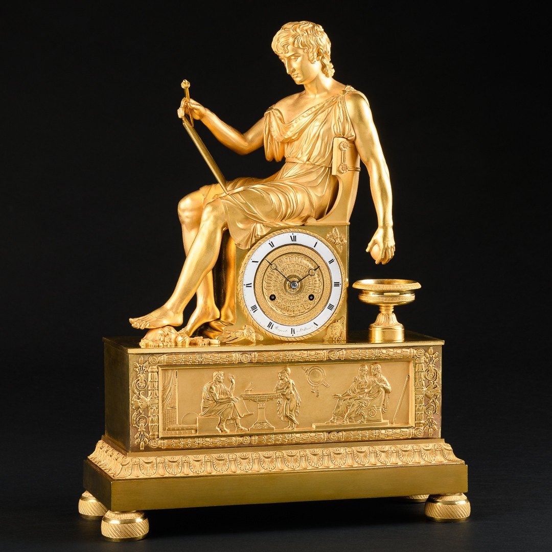 Imposing Historical Empire Mantel Clock “ Alexander The Great ”-photo-4