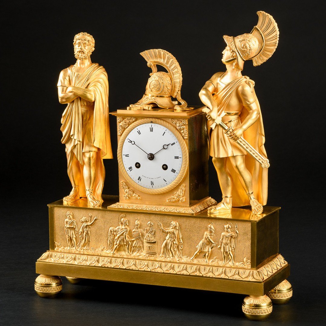 Model By André - Antoine Ravrio - Fabulous Mythological Empire Clock “achilles And Agamemnon”-photo-2