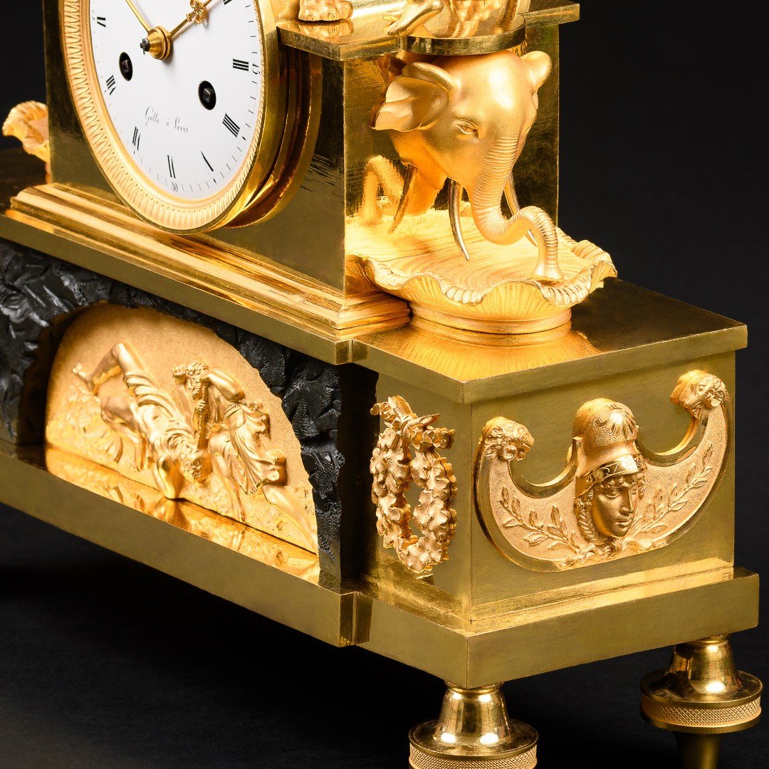 Signed Claude Galle - Superb Empire Clock “ Tekmessa And Eurysakes ”-photo-3