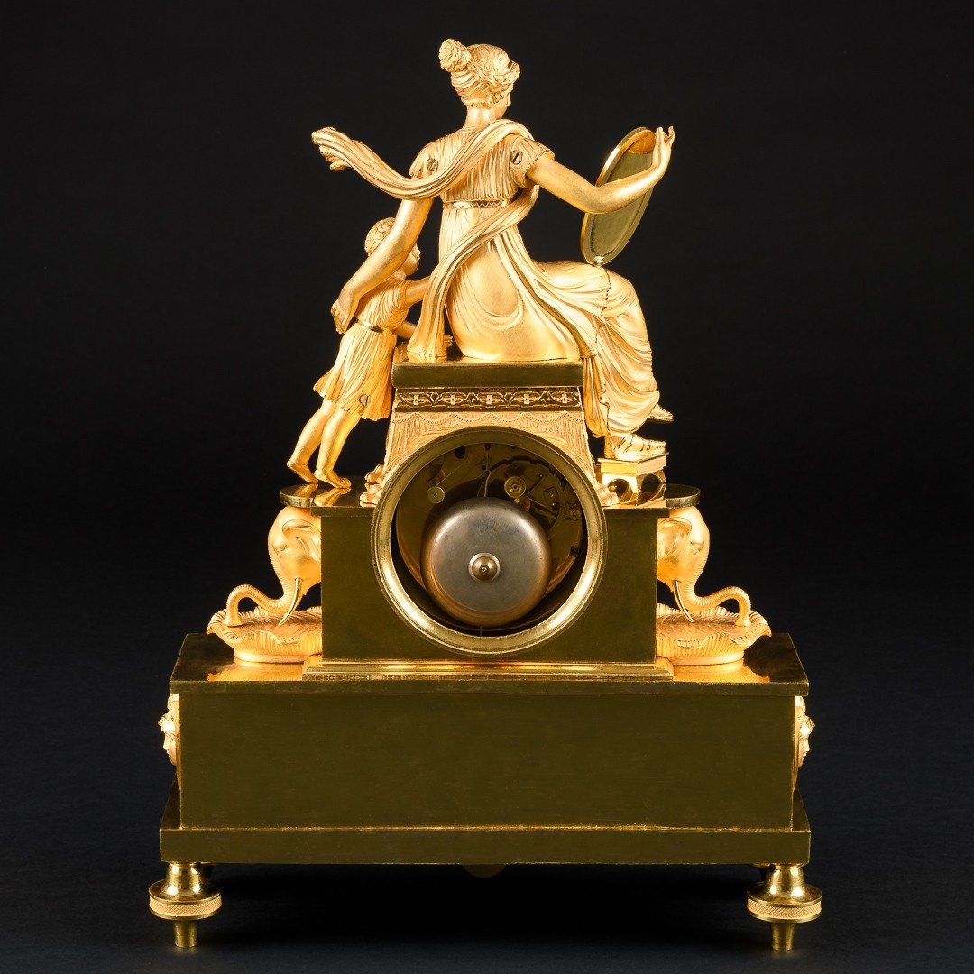 Signed Claude Galle - Superb Empire Clock “ Tekmessa And Eurysakes ”-photo-4