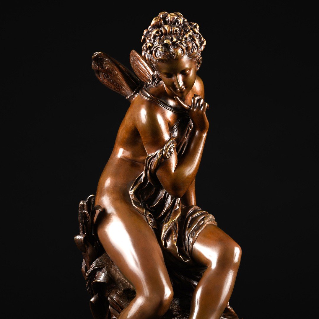 Large Mythological French Bronze Sculpture “ Libellule ” Signed Mathurin Moreau-photo-3