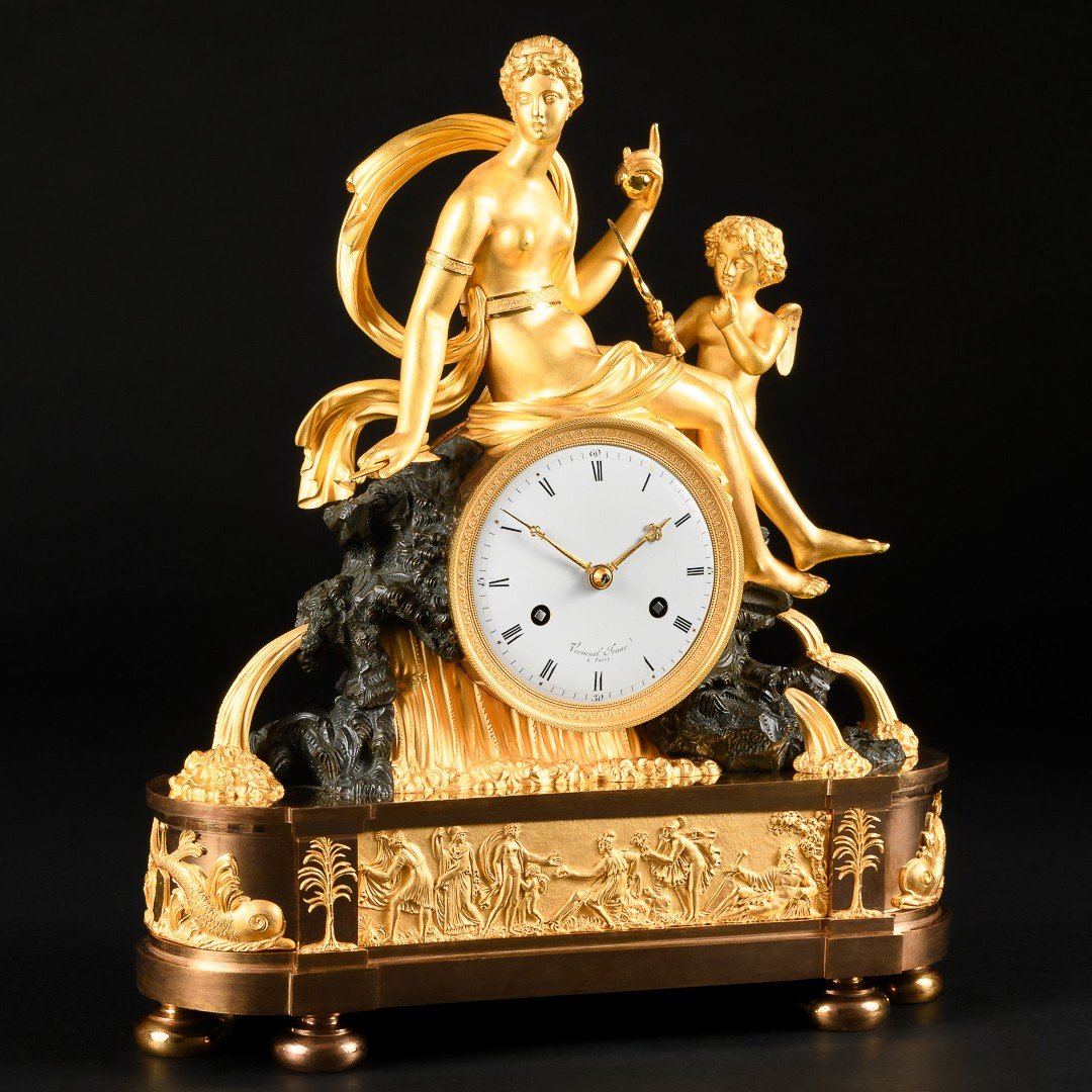 Very Rare Mythological Empire Clock “ The Judgement Of Paris ”-photo-2