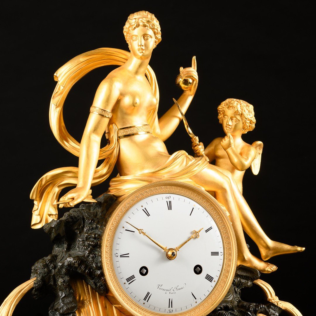 Very Rare Mythological Empire Clock “ The Judgement Of Paris ”-photo-3