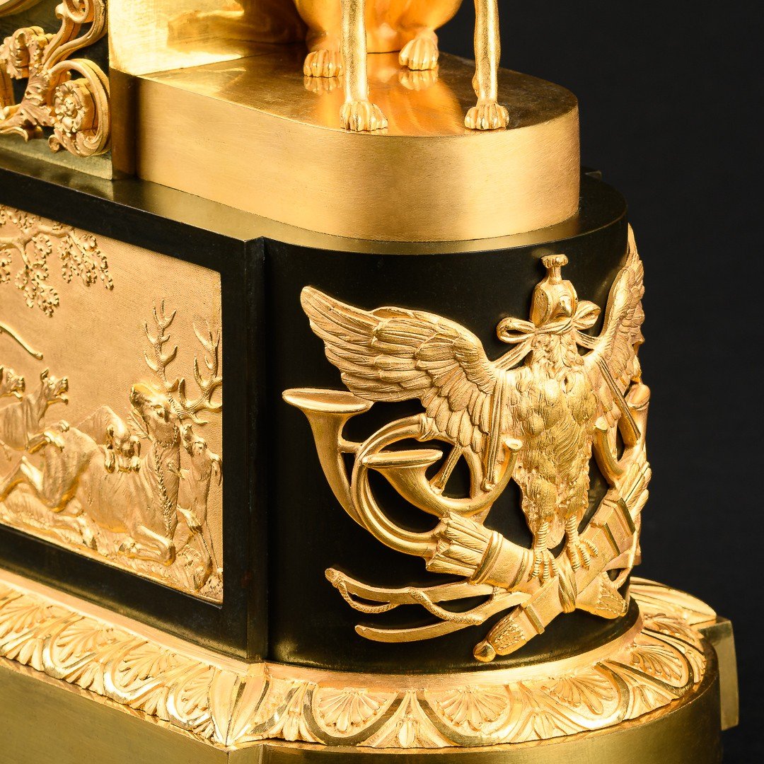 André - Antoine Ravrio - Early Empire Period Clock “ Diana Huntress ”-photo-6