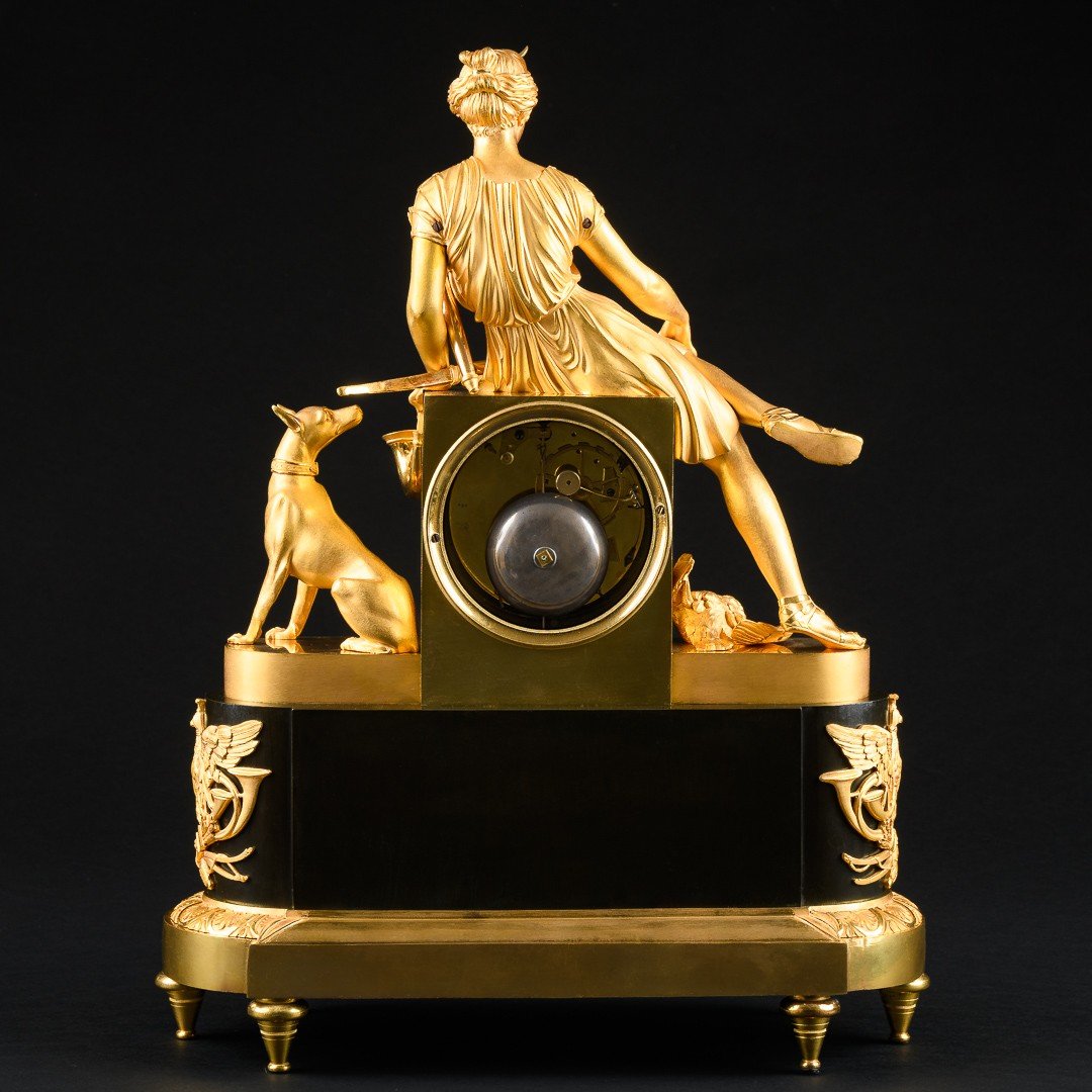 André - Antoine Ravrio - Early Empire Period Clock “ Diana Huntress ”-photo-7