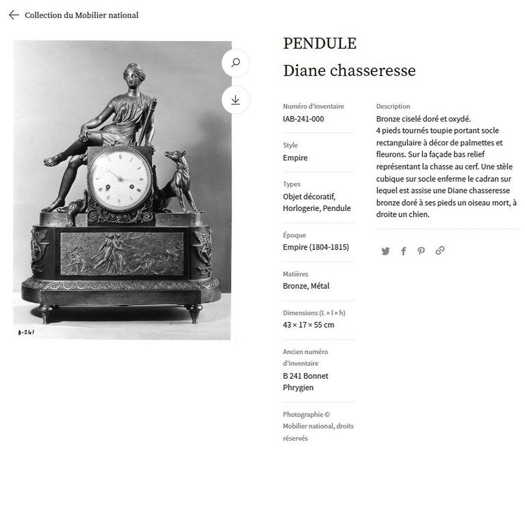 André - Antoine Ravrio - Early Empire Period Clock “ Diana Huntress ”-photo-8