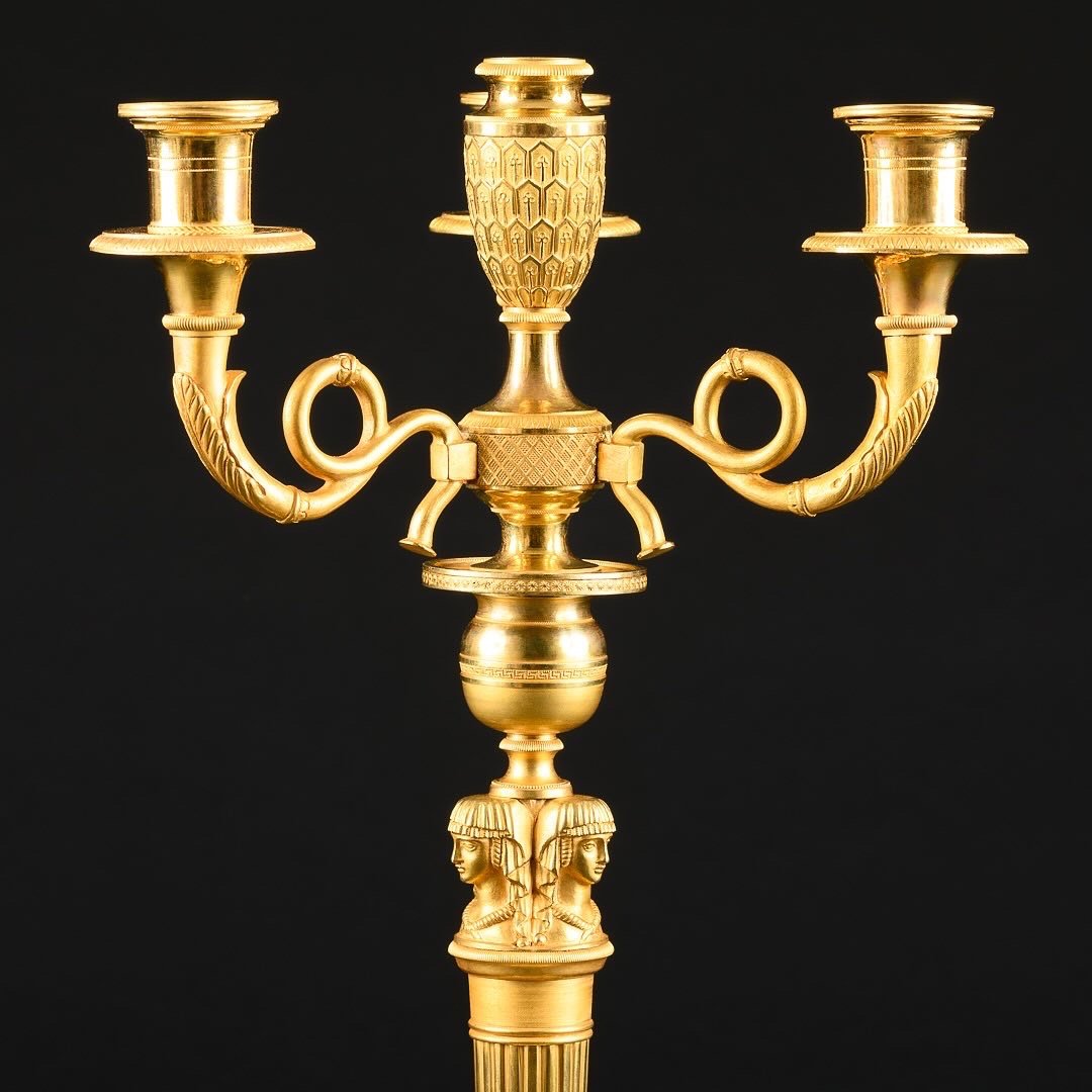 Claude Galle - Pair Of Empire Candelabra “ Retour D’egypte ” - Circa 1805-photo-1