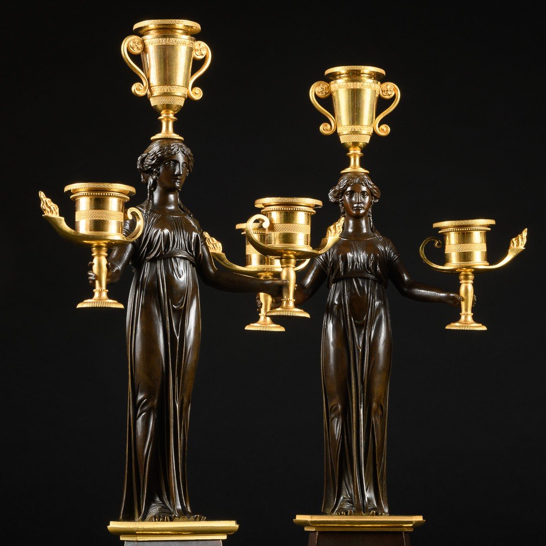 Claude Galle  - Magnifique Paire De Candélabres D’époque Empire - Vers 1805-photo-2