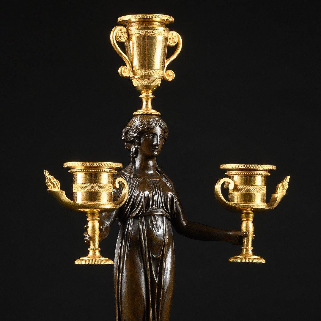 Claude Galle  - Magnifique Paire De Candélabres D’époque Empire - Vers 1805-photo-2