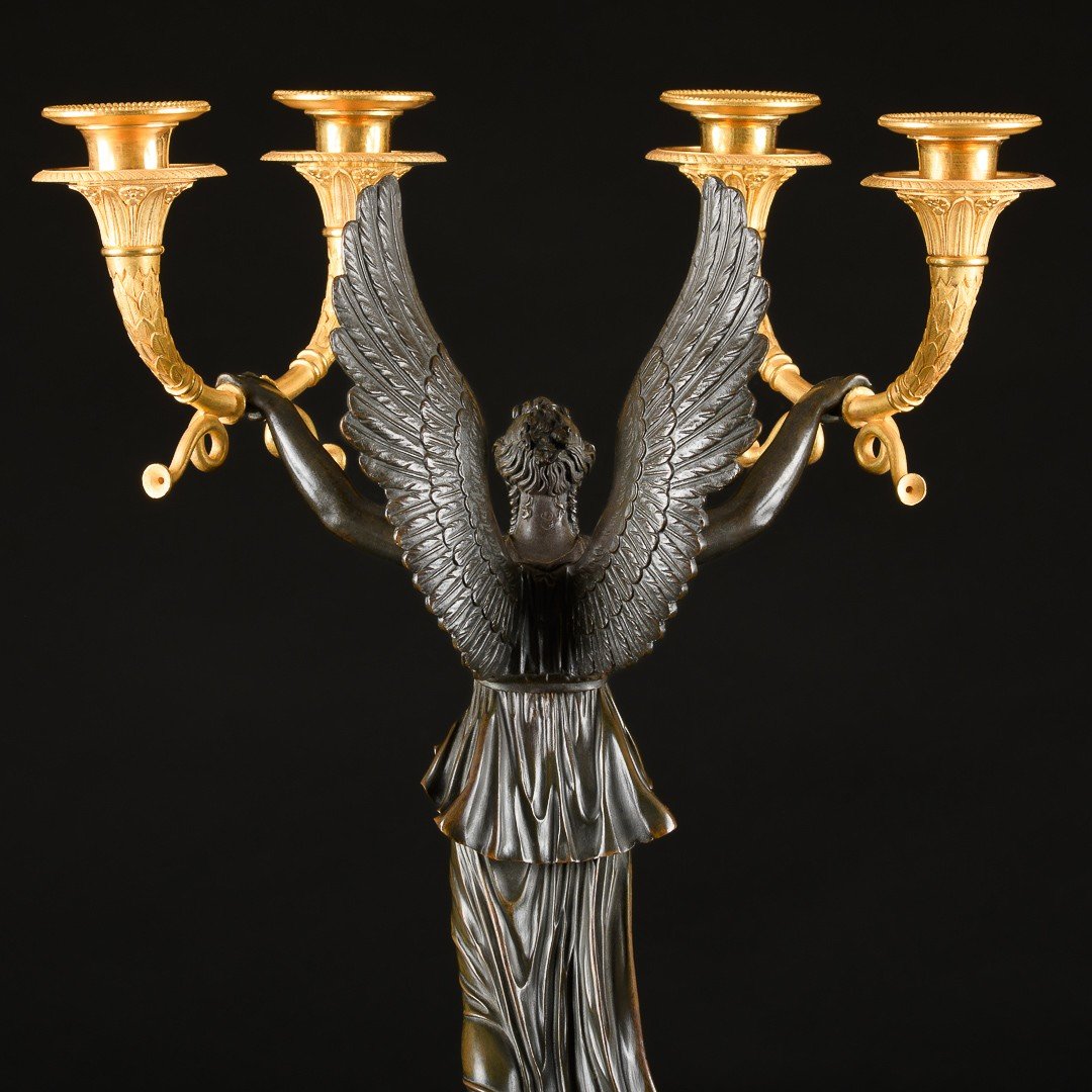 Claude François Rabiat - Large Pair Of Empire Candelabra With Victories-photo-5