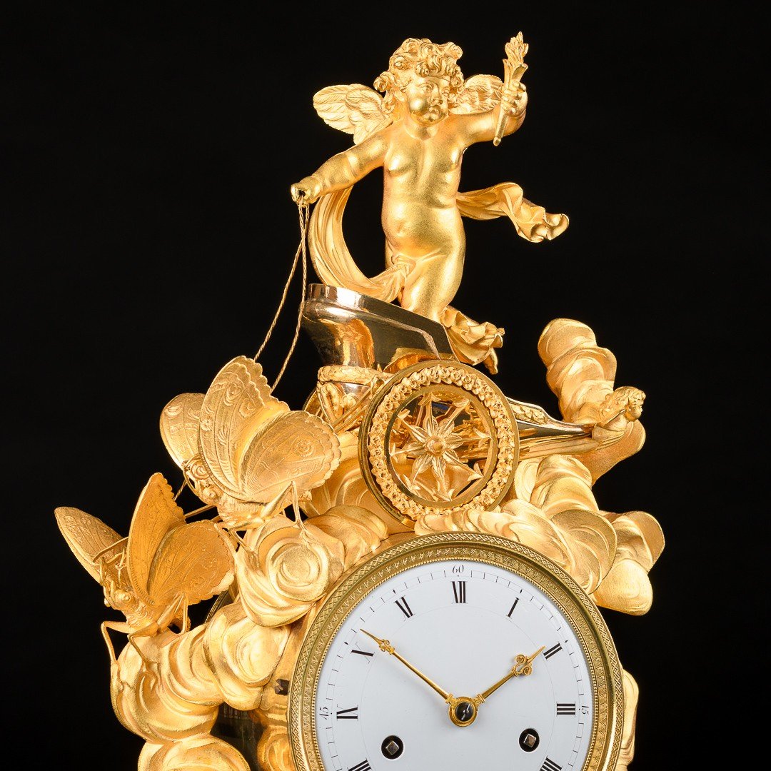 Pendule à Char Empire “ Allégorie Du Jour Et De La Nuit "-photo-1
