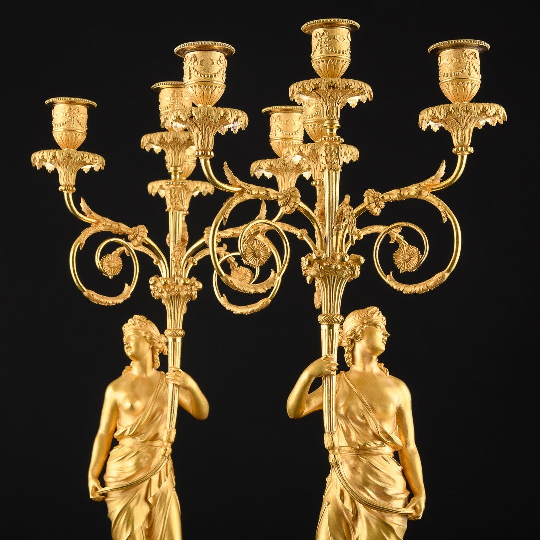 Magnificent Pair Of 18th Century Louis XVI Period Candelabra-photo-2