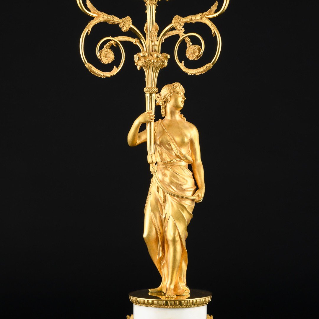 Magnificent Pair Of 18th Century Louis XVI Period Candelabra-photo-4