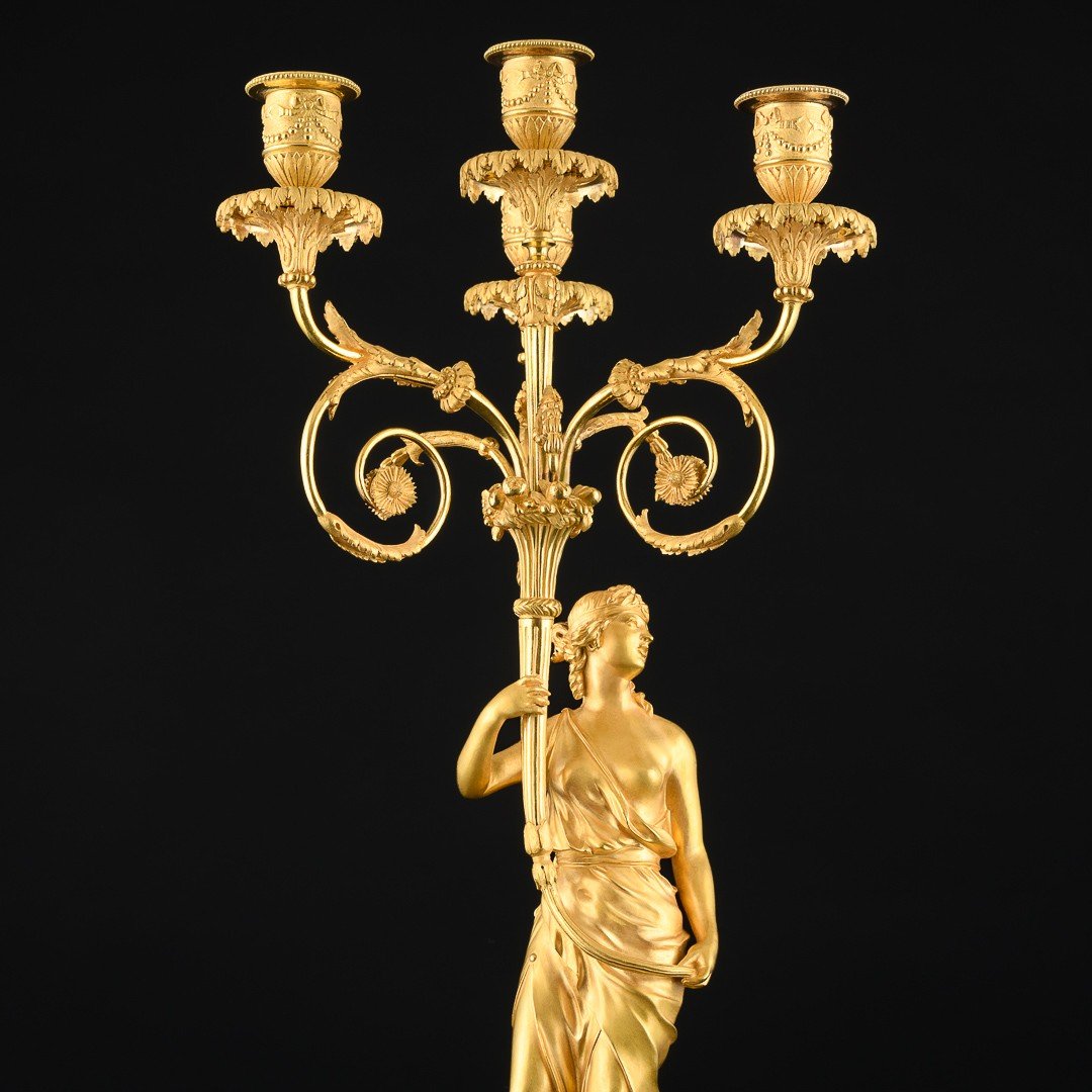Magnificent Pair Of 18th Century Louis XVI Period Candelabra-photo-2