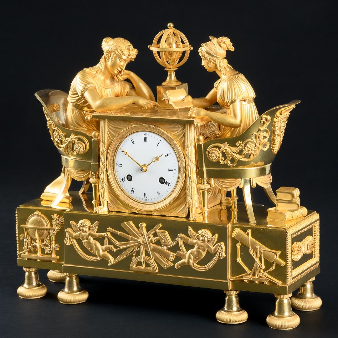 Claude Galle - Rare Empire Mantel Clock “ The Astronomy Lesson ” - Circa 1807-photo-4