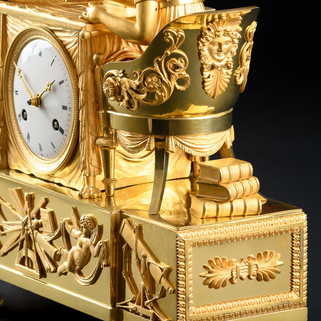 Claude Galle - Rare Empire Mantel Clock “ The Astronomy Lesson ” - Circa 1807-photo-2