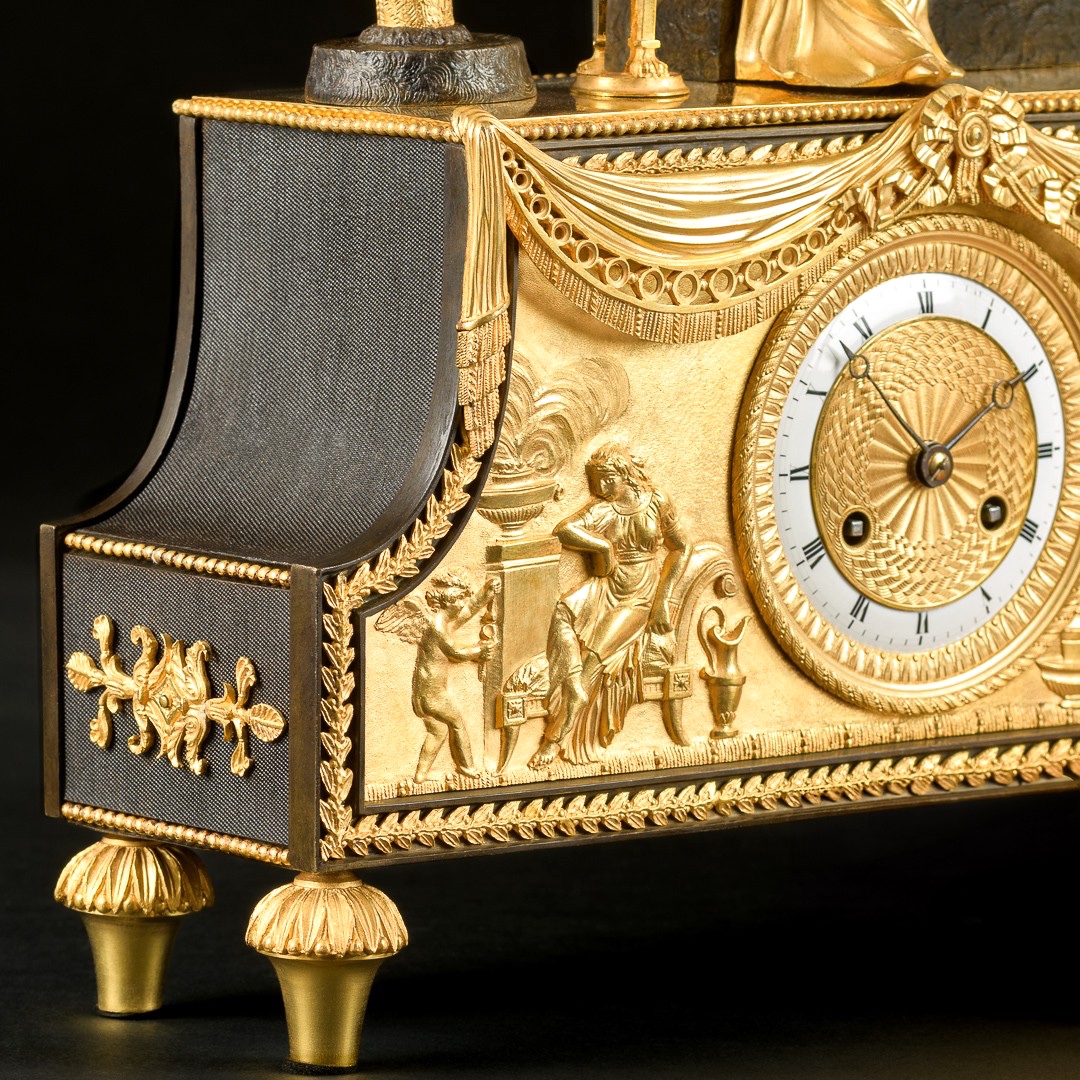 Jean - Simon Deverberie - Rare Pendule “ Joséphine ” D’époque Directoire (1795-1799)-photo-3