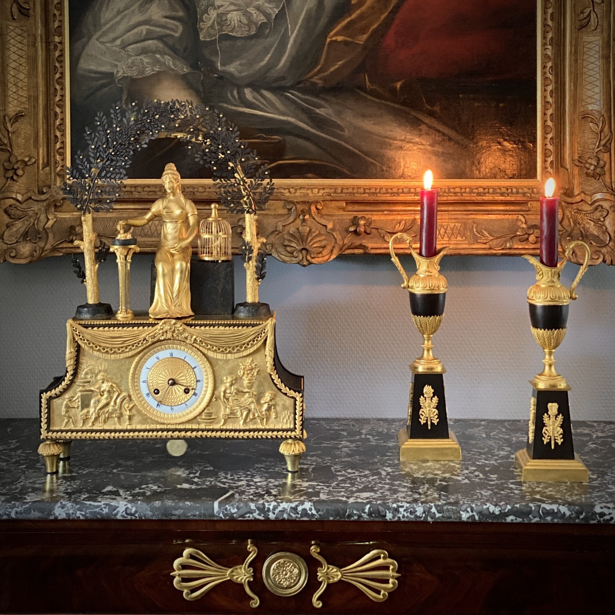 Jean - Simon Deverberie - Rare Directory (1795-1799) Period Mantel Clock “ Joséphine ” -photo-6