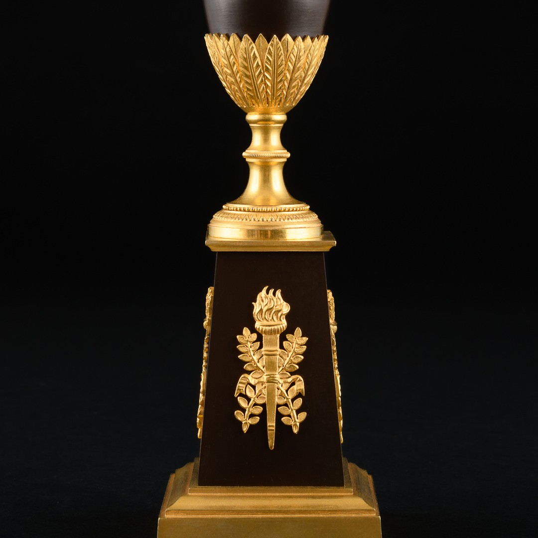 Rare Pair Of Empire Candlesticks In The Shape Of Ewers - Circa 1810-photo-3