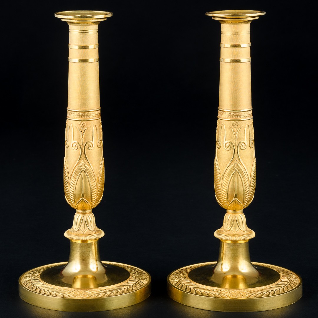 Louis - Isidore Choiselat - Rare Pair Of Empire Candlesticks - Circa 1810