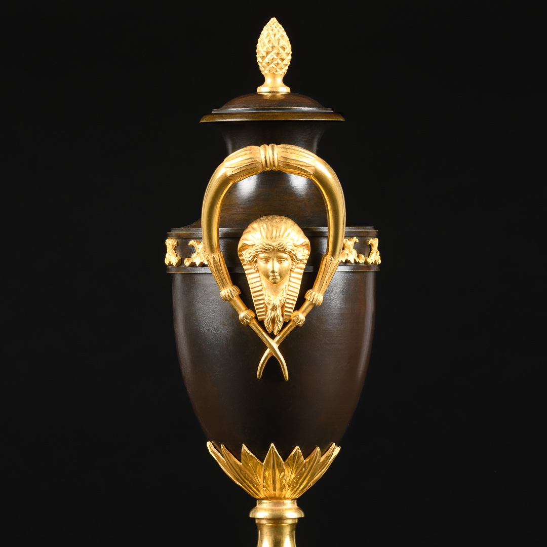 Rare Paire de cassolettes / bougeoirs à double usage d’époque Consulat (1799-1804)-photo-4